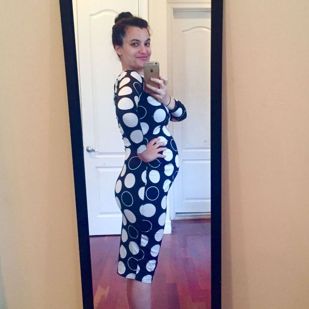 NWT ASOS Retro Polka Dot Body Con Maternity Dress